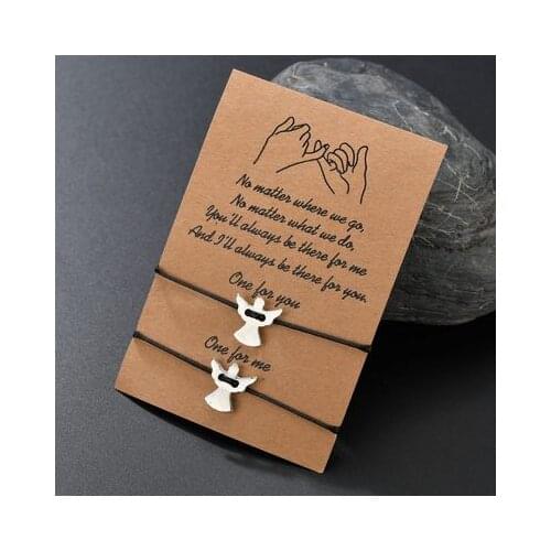 2pcs/lot Adjustable Size Angel Rope Bracelet Fashion String Bangle For Friendship Couple Holiday Gift