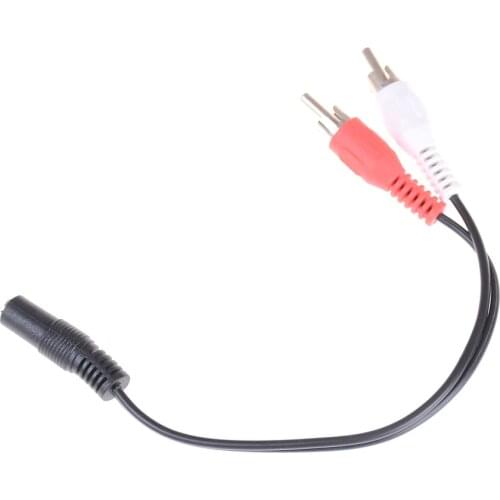 3.5mm Stereo Female To 2 Male RCA Jack Adapter 1/8'' Y Audio Cable Splitter Universal