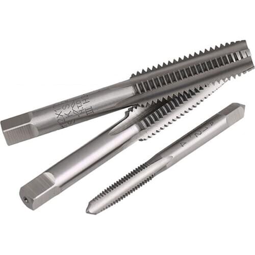 3Pcs Thread Sprial Tap Bit Drill Set SKS2 Alloy Steel Hand Use Taps Flute Bits