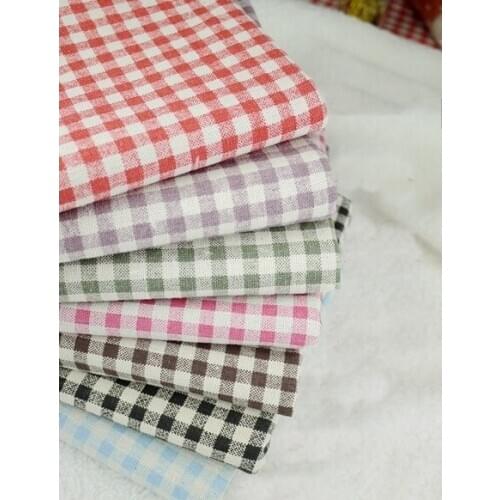 Free shipping Linen-cotton fabric wholesale linen fabric sofa Chaoyang plaid pillow background cloth curtain fabric tablecloths