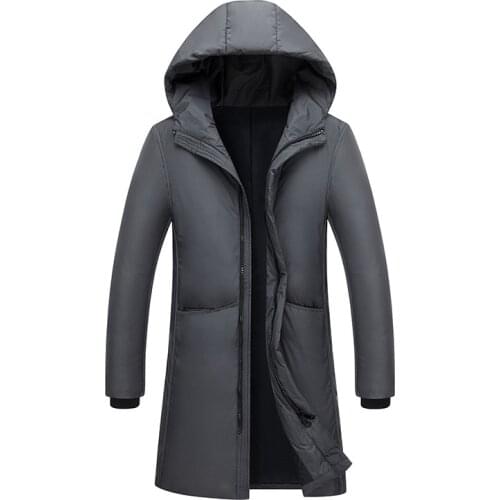 Free Shipping Mens Winter Keep Warm Down Coat 70% White Duck Down Jacket Business Men Long overcoat Casual Mens Down Jackets