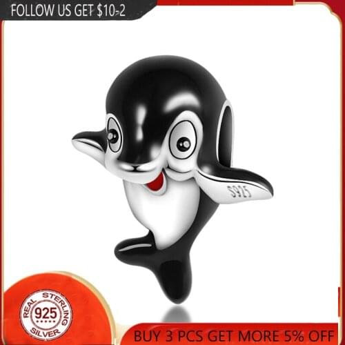 925 Sterling Silver Cute little tiger shark Beads Charms Fit Original Pandora Bracelets Bangle Make DIY For Women Jewelry Gift