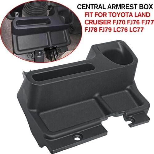Black Plastic Car Center Console Storage Box For Toyota Land Cruiser LC70 LC71 LC76 LC77 LC79 VDJ Storage Box quick to install