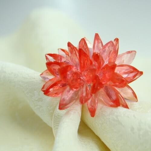 Free shipping acrylic beaded wedding napkin ring wholesale decoration napkin holder18 pcs