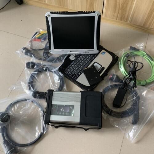 MB Star C5 Scan 2020.12V Star Diagnosis software Multi-language with Second-hand laptop CF19 diagnostic PC Full Set Use Directly