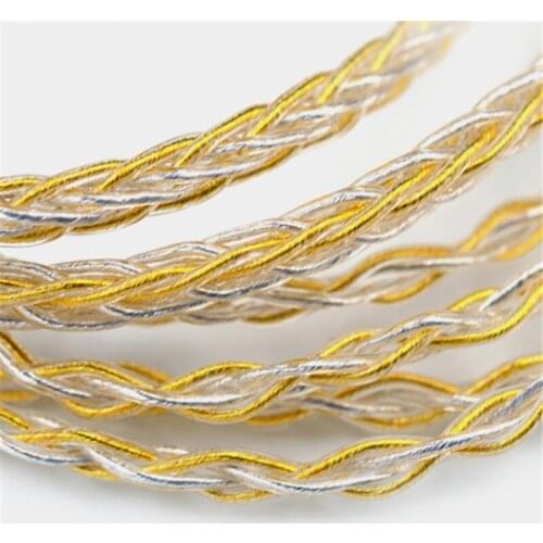 DIY earphone wire 7n single crystal copper wire/silver plated wire+gold plated 8 share 200 core