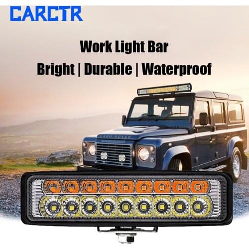 CARCTR Two-Color Double Row Light Yellow and White Light 54WLED Work Light Car Exterior Light Led Bar 4x4 Offroad Accessories