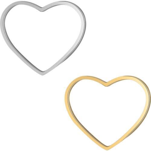 Fnixtar 10pcs/lot Stainless Steel Mirror Polished Heart Charms Metal Pendant DIY Jewelry Making Bracelet Accessories