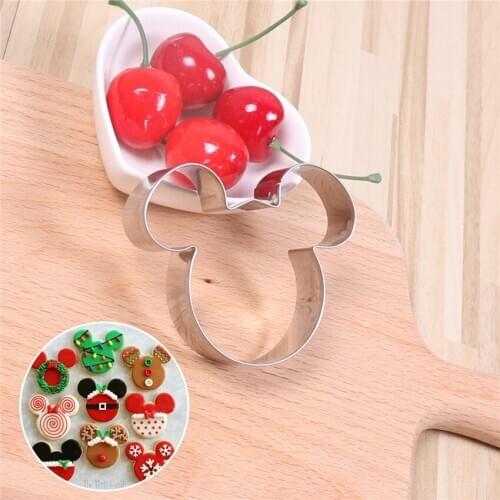 Mouse Shaped Cookies Cutter Mold Stainless Steel 3D Biscuit Mould DIY Fruit Fondant Chocolate Molds Cake Decorating Baking Tools