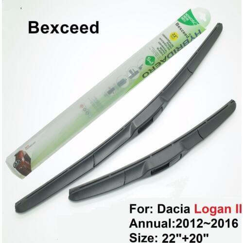 Hybrid Wiper Blade for Dacia Logan II 22"+20" High Quality Bexceed of Rubber Windshield Windscreen