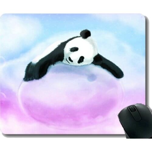 Gaming Mouse Pad with Stitched Edge,clock Animal panda ,Mouse Mat,Non-Slip Rubber Base Mousepad for Laptop,Computer