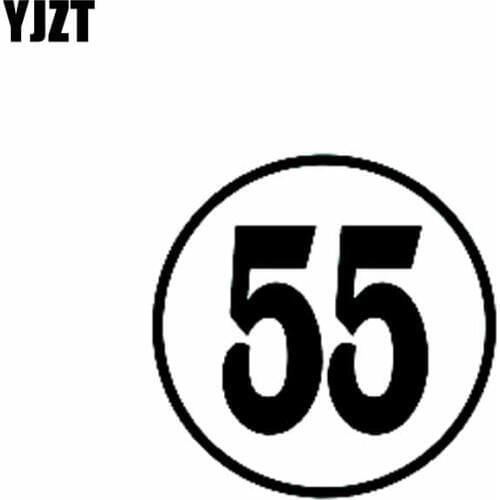 YJZT 14CM*14CM Interesting Number 55 Vinyl Car Sticker Decoration Decal Black/Silver C11-0833