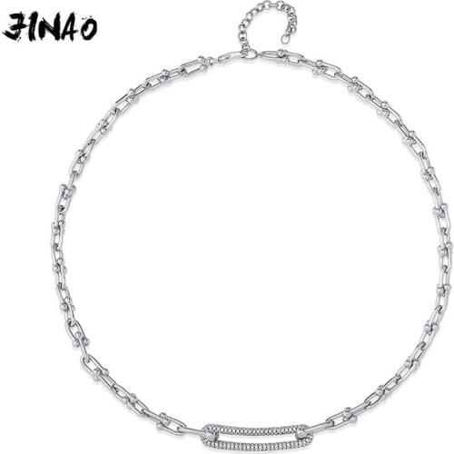 JINAO 2020 NOW HIP HOP High Quality Miami Cuban Chain Iced Out AAA+CZ With 2inch tail chain Necklace Women Jewelry For Gift
