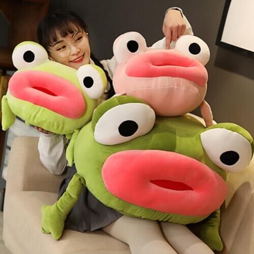Creative Red Lips Frog Soft Plush Doll Sleeping Toy Sofa Bed Pillow Kids Gift Kids Girls Birthday