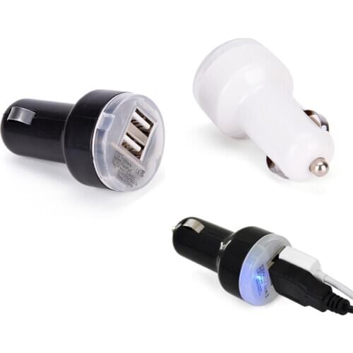 Hot Black Cigarette Lighter for Samsung Galaxy S6 Note 5 4 Phone Charger Dual USB 2 Port DC Car Charger DC 5V 2.1A Adapter