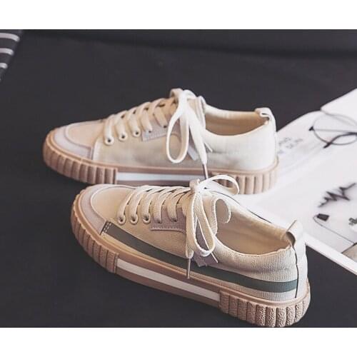 Maggies Walker Women Fashion Canvas Casual Shoes Lacing Platform Out-door Casual Walking Shoes Size 35-40