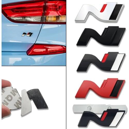N N LINE Emblem METAL Rear Trunk Car Grille Badge sticker For Hyundai I10 I20 I30 I40 IX20 IX35 Tucson Solaris Azera Accessories