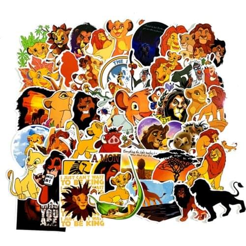 50 pcs Disney stickers the Lion King Not repeating waterproof cartoon stickers toy luggage guitar personality graffiti sticker