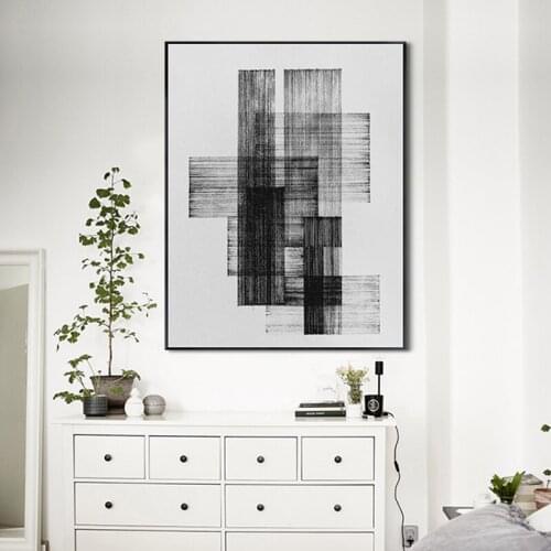 Nordic Morden Black white line canvas painting posters and print wall art pictures for living room Abstract art posters No Frame