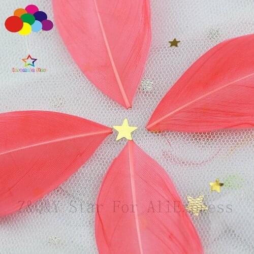 Natural 5-9CM goose feather hard floating head dyed watermelon red 100PCSDIY craft jewelry bubble ball decorative feather