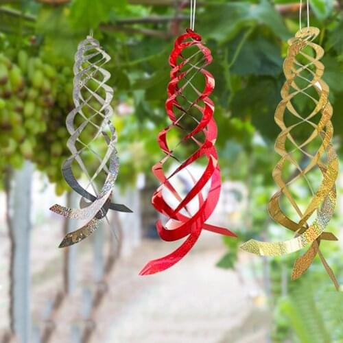 Anti Bird Repeller Rotat Rod Reflective Bird Repellent Spiral Reflective Silver Hanging Deterrent Device Protection Agricultural