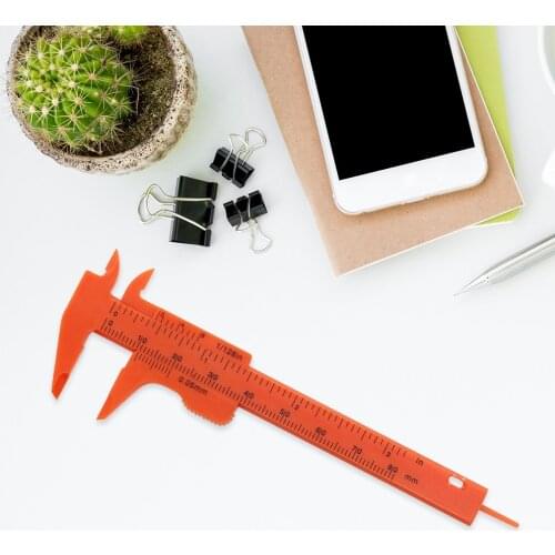 80mm Plastic Vernier Caliper Double Scale Measuring Millimeter/Inches Sliding Micrometer Student Mini Ruler DIY Model