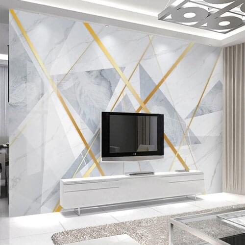 Custom Photo Wallpaper 3D Creative Abstract Feather Geometric Marble Pattern TV Background Wall Mural Painting Papel De Parede