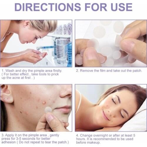 Q1QD Acne Pimple Patch 3 Sizes Hydrocolloid Zit Stickers for Spot Treatment Cover Dots Blemish Facial Healing Absorbing Patch