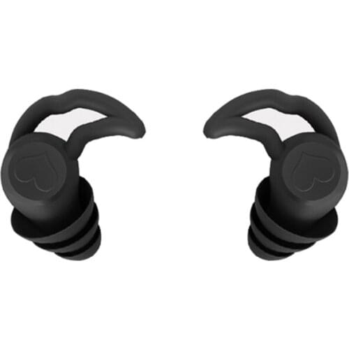Q81F Pack of 2 Sleeping Ear Plugs Reusable Silicone Noise Cancelling Ear Plugs Three-layers Noise Reduction Shark Fin Design