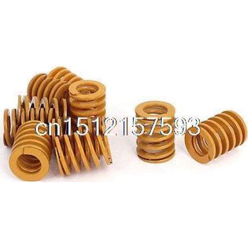 16mm OD 20mm Long Light Load Stamping Compression Mold Die Spring Yellow 10pcs