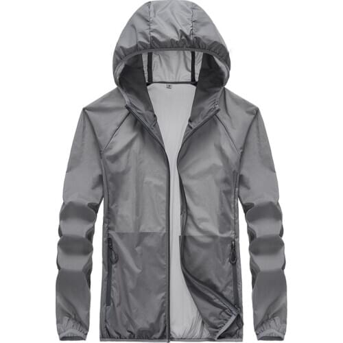Thin Jacket Men Fashion new Mens Quick Dry Jacket Protection Jackets Men Windbreaker Hooded Sunscreen Jacket M-4XL