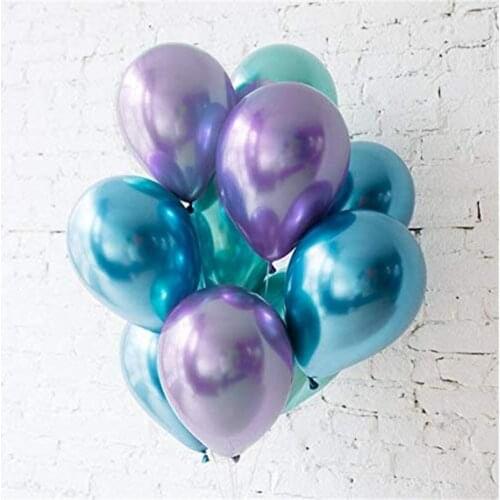 20pcs 5/12inch Metallic Pink Blue Balloon Chrome Latex Inflation Ballon For Adult Birthday Party Wedding Valentines Day Decor