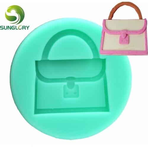 Ladies Handbag 3D Silicone Mold For Cake Decorations Sugarcraft Decorating Baking Tools Fondant Silicon Moldes De Silicona Green