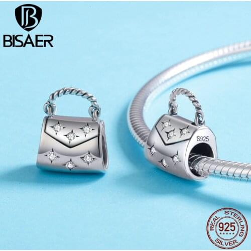 2019 New Arrival 100% 925 Sterling Silver Women Bag, Luxury Handbag Beads Fit Charms Bracelet & Bangle Silver Jewelry