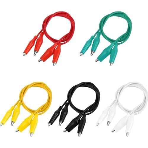 10PCS 50CM Colorful Crocodile Clamp Test Line - Double Head Maintenance Traverse Crocodile Cable Alligator Testing Wire Clip