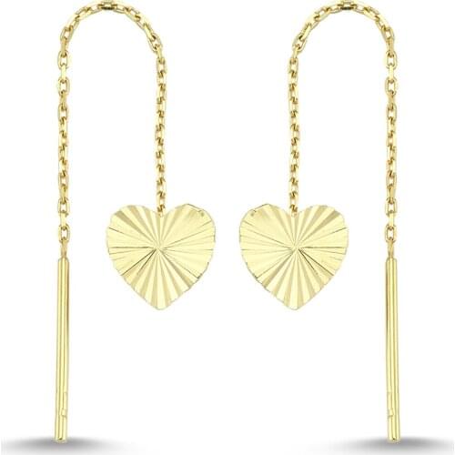 14k (585) Gold Eardrops Mini Heart Earrings