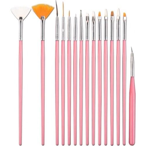 15Pcs Nail Decoration Pen Set Exquisite Plastic Nails Art Drawing Liner Brushes Manicure Salon Tools