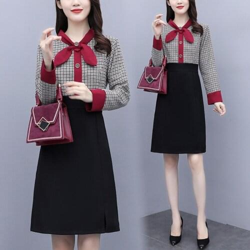 2020 Autumn winter fashion Dress Female high waist vestidos de festa dress elegant midi dress womens clothing