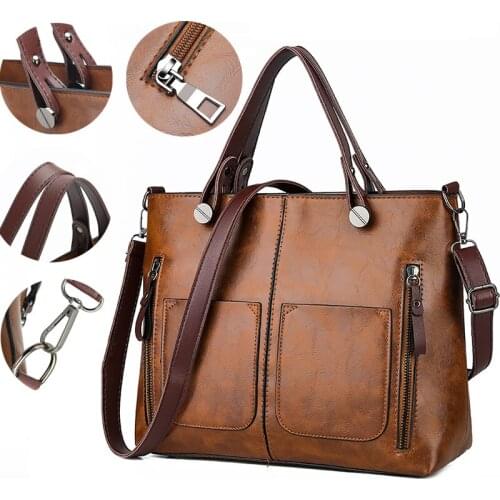 2021 New Brand Vintage Lady Handbags Designer Women Shoulder Bags Famous Double Pocket Bag Large Capacity Casual Tote Bags