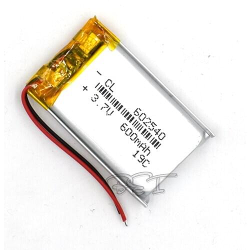 3.7V Rechargeable 600mAH 602540 Li-Polymer Lithium Ion Li-ion Battery For Toy GPS Mp3 Mp4 Speaker Reader Recorder Camera