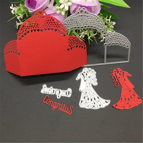 3pcs wedding lover dance congratus Metal Cutting Dies Stencil Scrapbooking Photo Album Card Paper Embossing Craft DIY