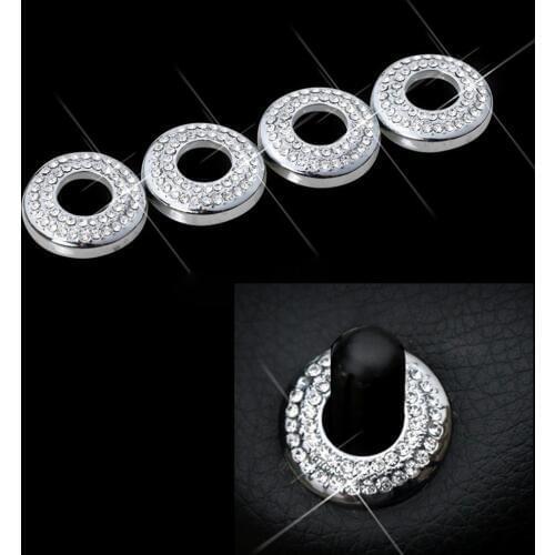 4 pcs Car door bolt lock pin door switch button sticker for 2015 2016 Mercedes-Benz C E GLA GLK GLC Class W205 GLC200