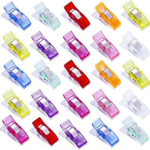 LMDZ 40/80pcs Multicolor Plastic Clips Job Foot Case Fabric Clamps Patchwork Hemming Sewing Tools Sewing Accessories