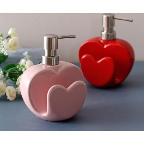 400ml Ceramic Multi-Functional Soap Dispenser Hand Sanitizer Bottle with Sponge Space, Bathroom accessories Emulsion Device