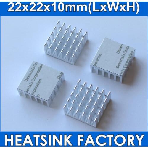 10pcs 22x22x10mm Silver and Slot Heat Sink Heatsinks Cooler With Thermal Conductive Adhesive Transfer Tape