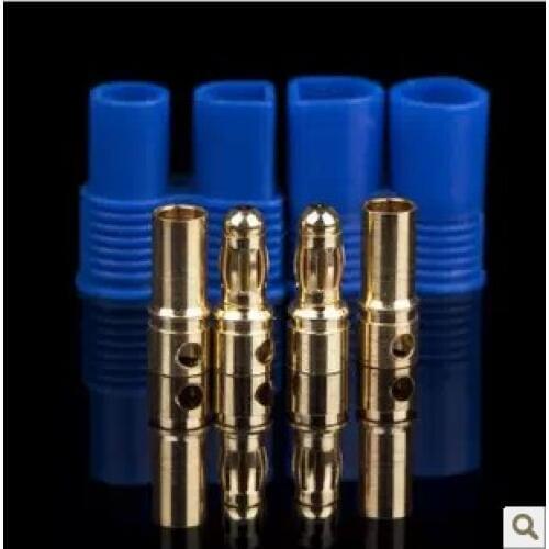 5 suit /Lot High Current 60A 3.5mm EC3 Banana Plug With Sheath Temperature Sheathed EC3 Gold Bullet Plug