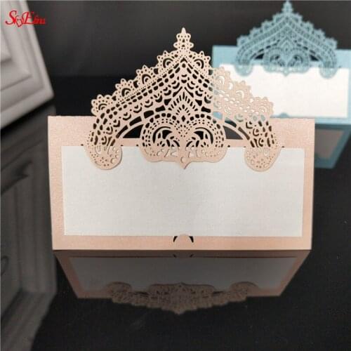 Best 50PCS Place Table Numbers Guest Seating Name Cards for Wedding Party Decoration Pearlscent Paper Cards 5ZSH935-50