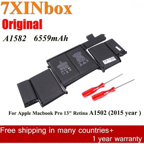 7XINbox 11.42V 6559mAh A1582 Original Laptop Battery For Apple Macbook Pro 13" Retina A1502 (2015 year ) ME864 ME865 MF843LL/A