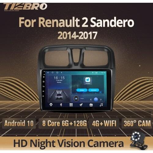 2DIN Android10.0 Car Radio For Renault 2 Sandero Symbol 2014-2017 GPS Navigation Stereo Receiver DSP Auto Radio Car Receiver IGO