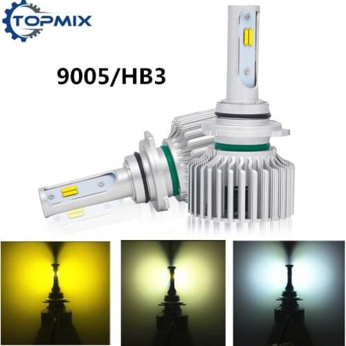 Car Headlight 9005 HB3 LED Bulb 3000K 4300K 6000K H4 H7 H8 H9 H11 9006 HB4 9012 HIR2 LED 3 Color Yellow White Warm White Light